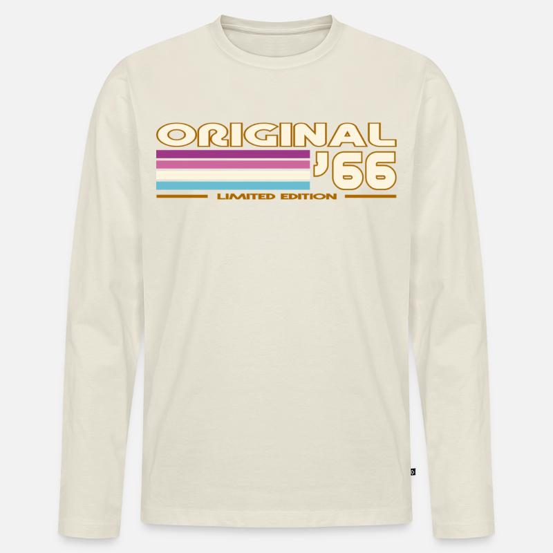 1966 - Männer Premium Bio Langarmshirt - Naturweiß