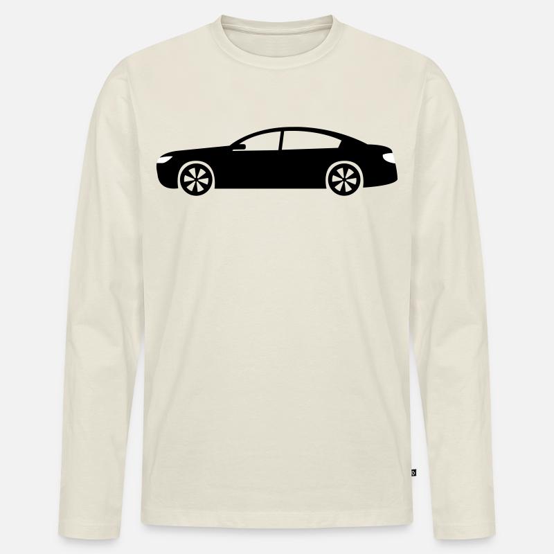 Auto - Männer Premium Bio Langarmshirt - Naturweiß