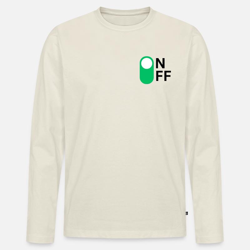 ON / OFF Modus - Männer Premium Bio Langarmshirt - Naturweiß