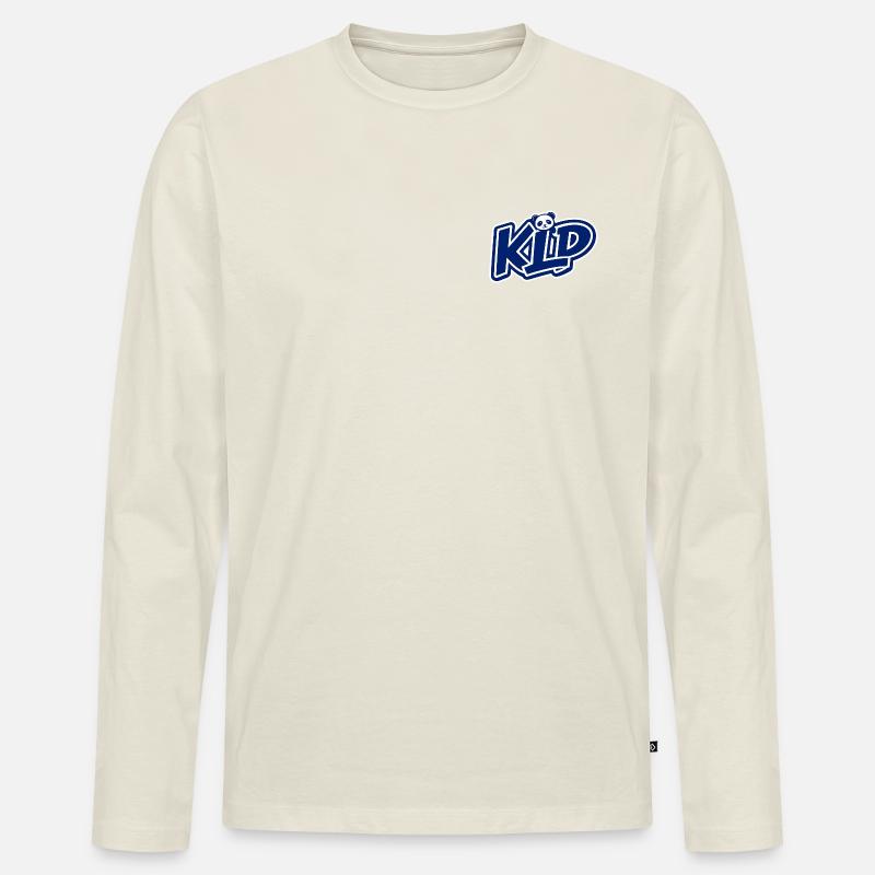 blau - Männer Premium Bio Langarmshirt - Naturweiß