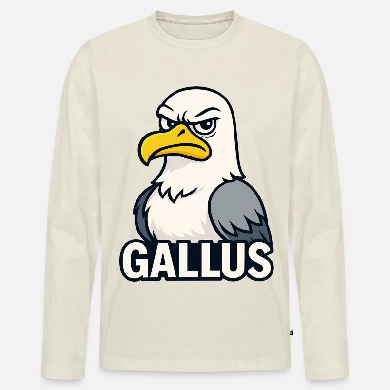Kühner Adler Maskottchen Illustration - Männer Premium Bio Langarmshirt - Naturweiß