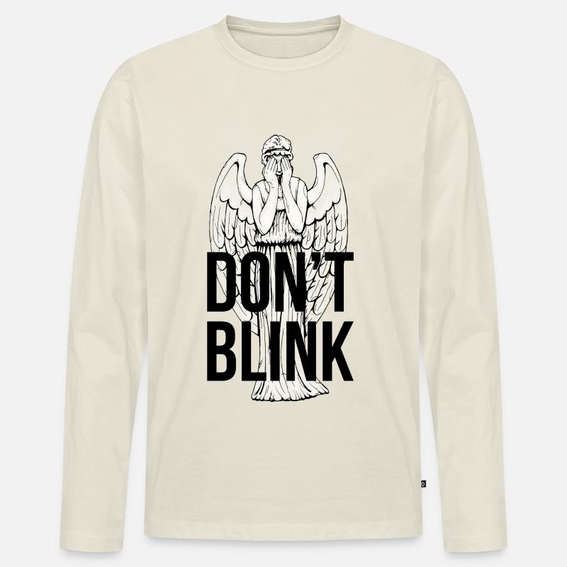 Don't Blink - Männer Premium Bio Langarmshirt - Naturweiß