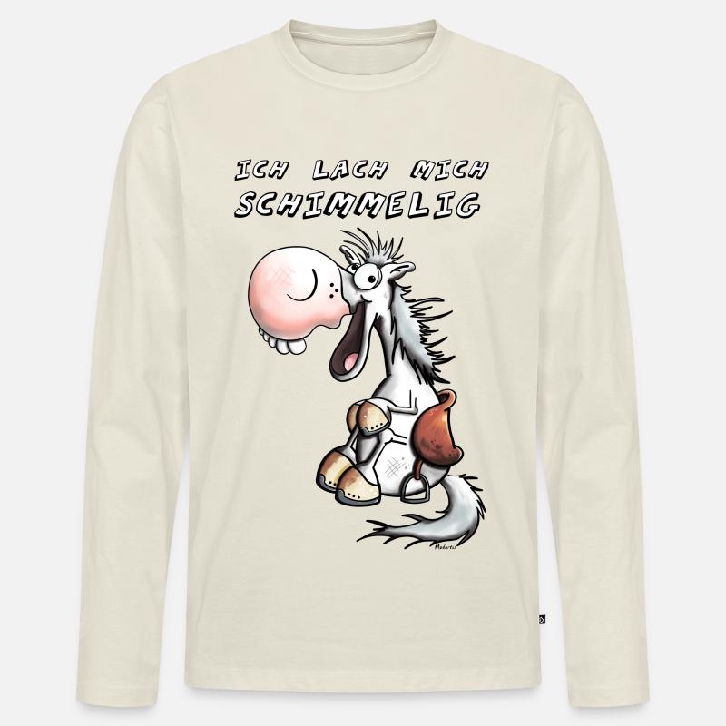 Ich lach mich Schimmelig - Männer Premium Bio Langarmshirt - Naturweiß