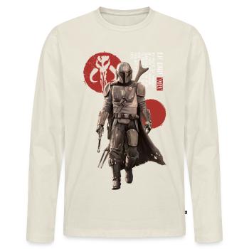 Star Wars: Mandalorian Mandalorianer & Zeichen - Männer Premium Bio Langarmshirt - Naturweiß - Vorne - Nico (187cm)