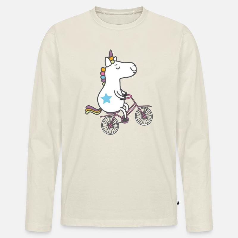 unicorn only - Männer Premium Bio Langarmshirt - Naturweiß