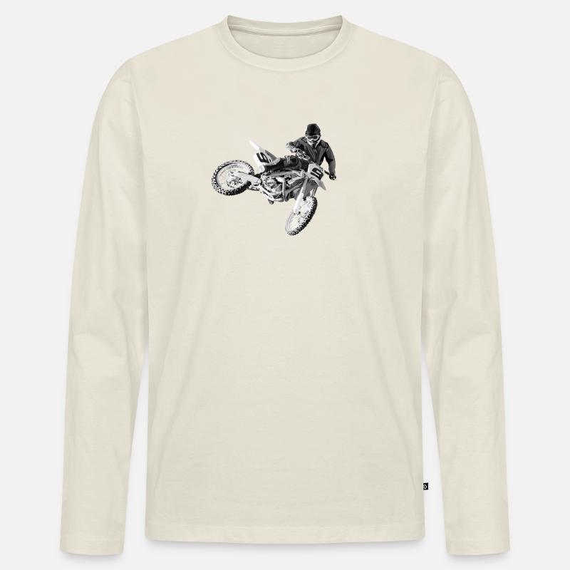 motocross - Männer Premium Bio Langarmshirt - Naturweiß