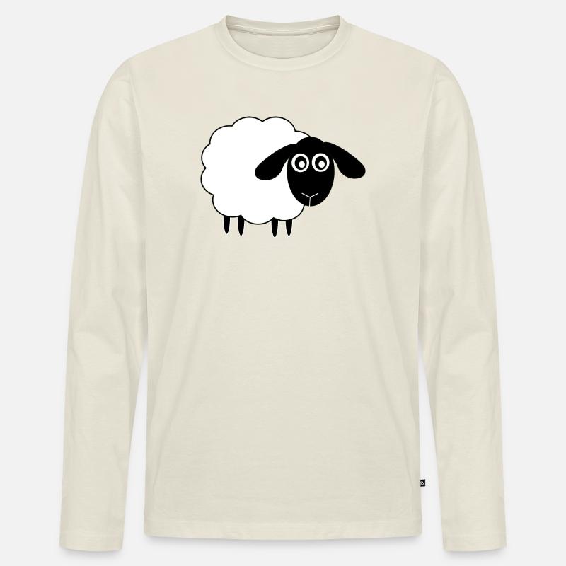 Schaf - Männer Premium Bio Langarmshirt - Naturweiß