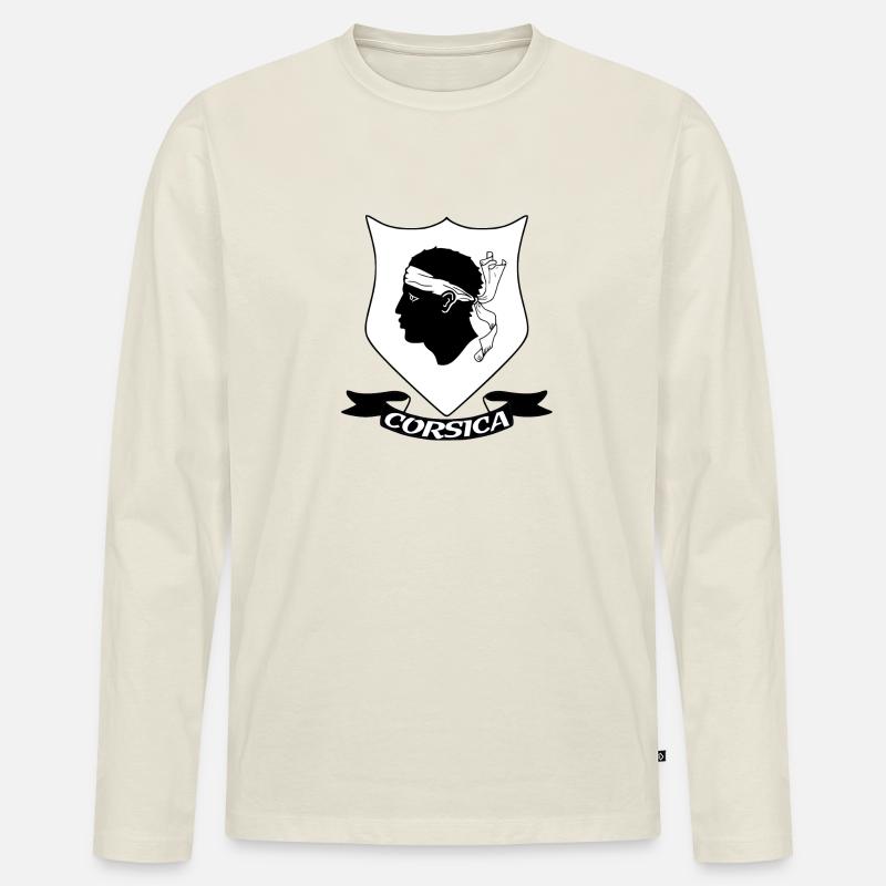 Korsika - Männer Premium Bio Langarmshirt - Naturweiß