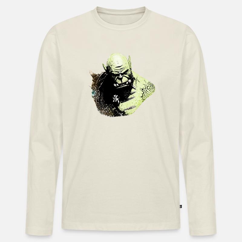 Teamhorde - Männer Premium Bio Langarmshirt - Naturweiß