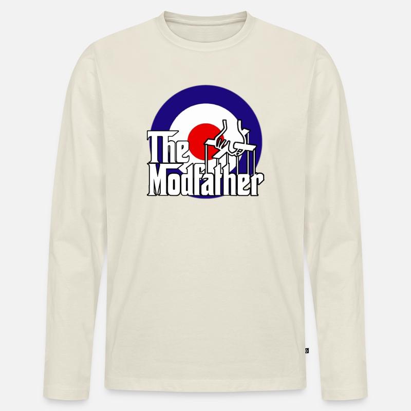 der modfather - Männer Premium Bio Langarmshirt - Naturweiß