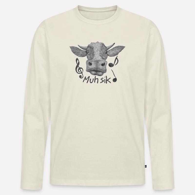 Muh sik - Männer Premium Bio Langarmshirt - Naturweiß