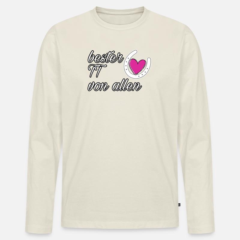 bester Turniertrottel - Männer Premium Bio Langarmshirt - Naturweiß