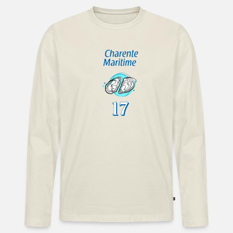 Charente-Maritime - Männer Premium Bio Langarmshirt - Naturweiß