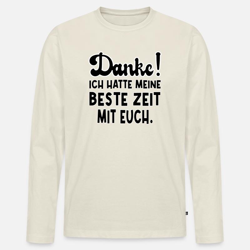 ABSCHIED TEAM - Männer Premium Bio Langarmshirt - Naturweiß