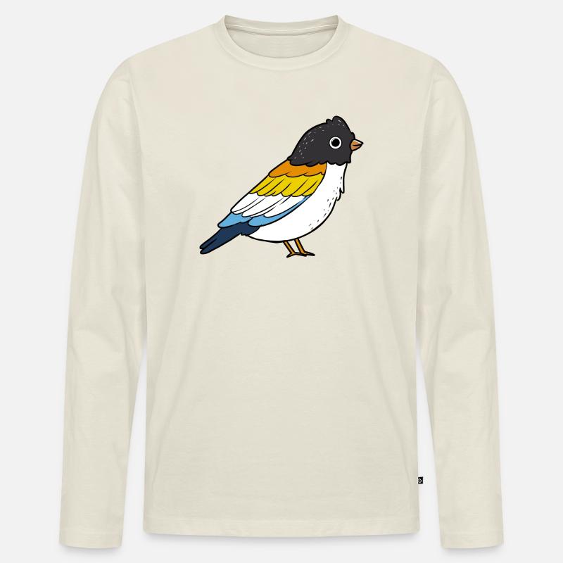 Vogel Aroace Pride - Männer Premium Bio Langarmshirt - Naturweiß