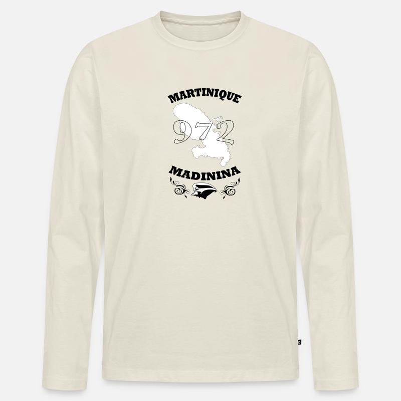 Martinique - Männer Premium Bio Langarmshirt - Naturweiß
