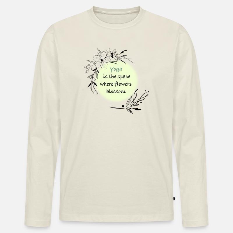 Yoga - Männer Premium Bio Langarmshirt - Naturweiß