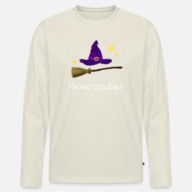 Hexenzauber - Männer Premium Bio Langarmshirt - Naturweiß