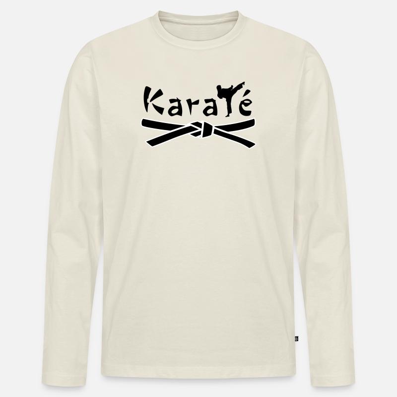 Karate - Männer Premium Bio Langarmshirt - Naturweiß