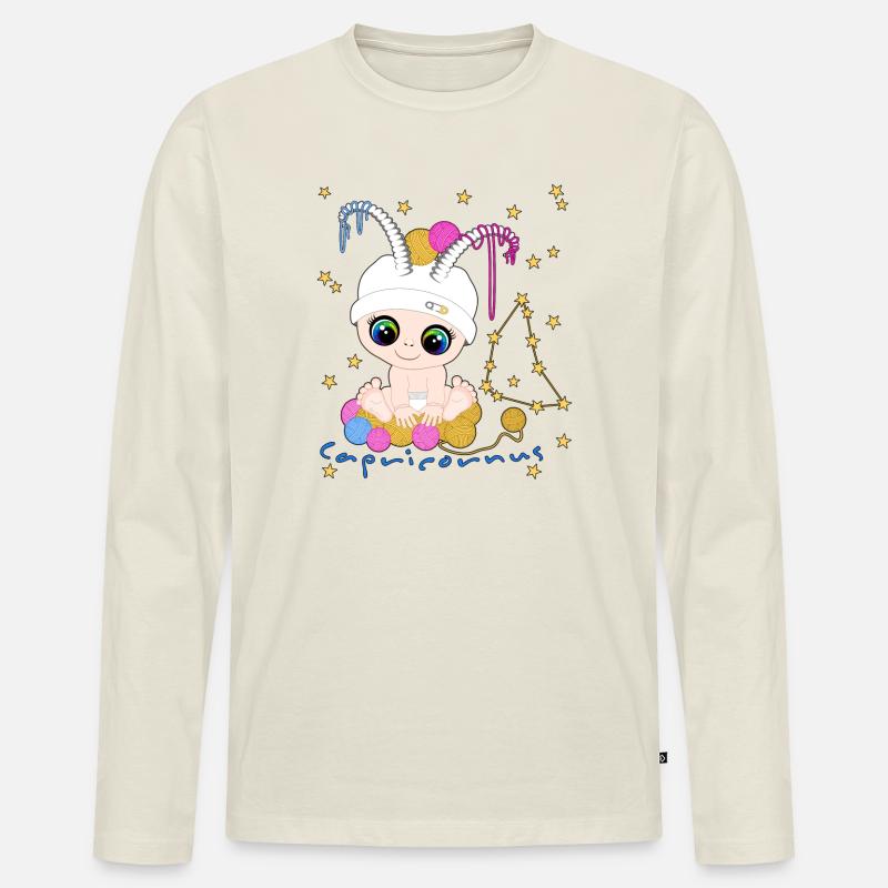 sternzeichen_capricornus - Männer Premium Bio Langarmshirt - Naturweiß