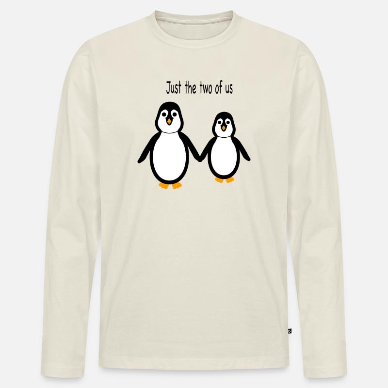 Pinguin - Zwei von uns - Männer Premium Bio Langarmshirt - Naturweiß