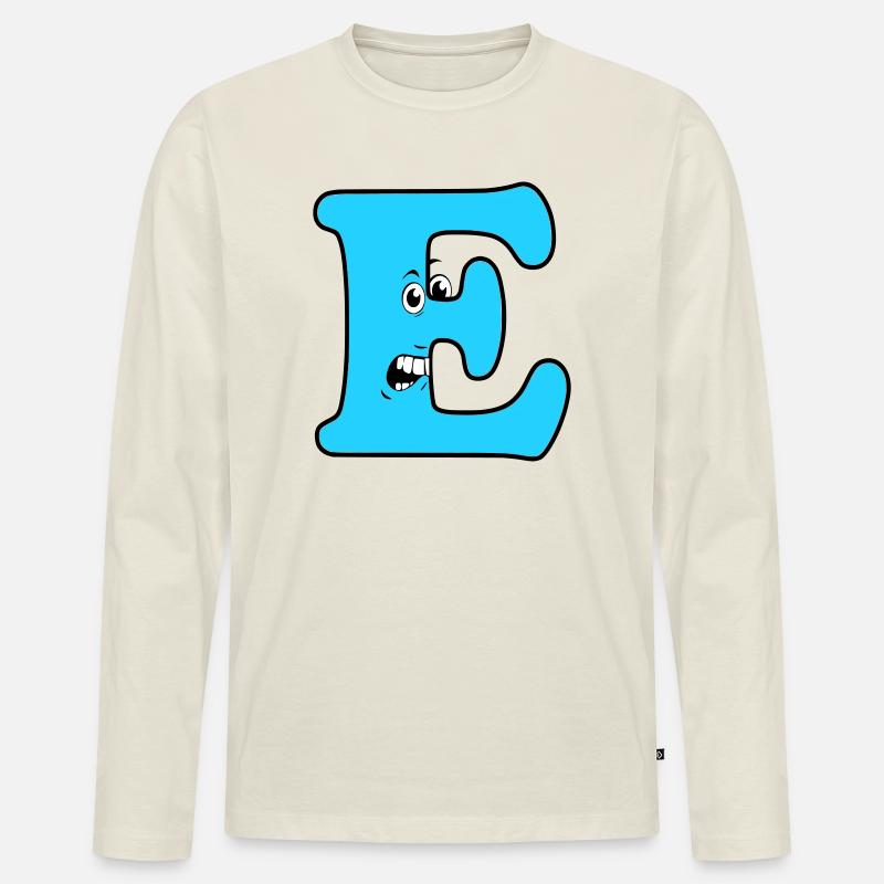 E - Männer Premium Bio Langarmshirt - Naturweiß