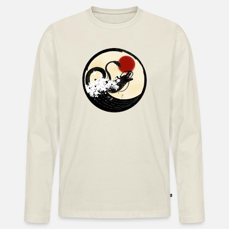 Chinesischer Drache - Männer Premium Bio Langarmshirt - Naturweiß