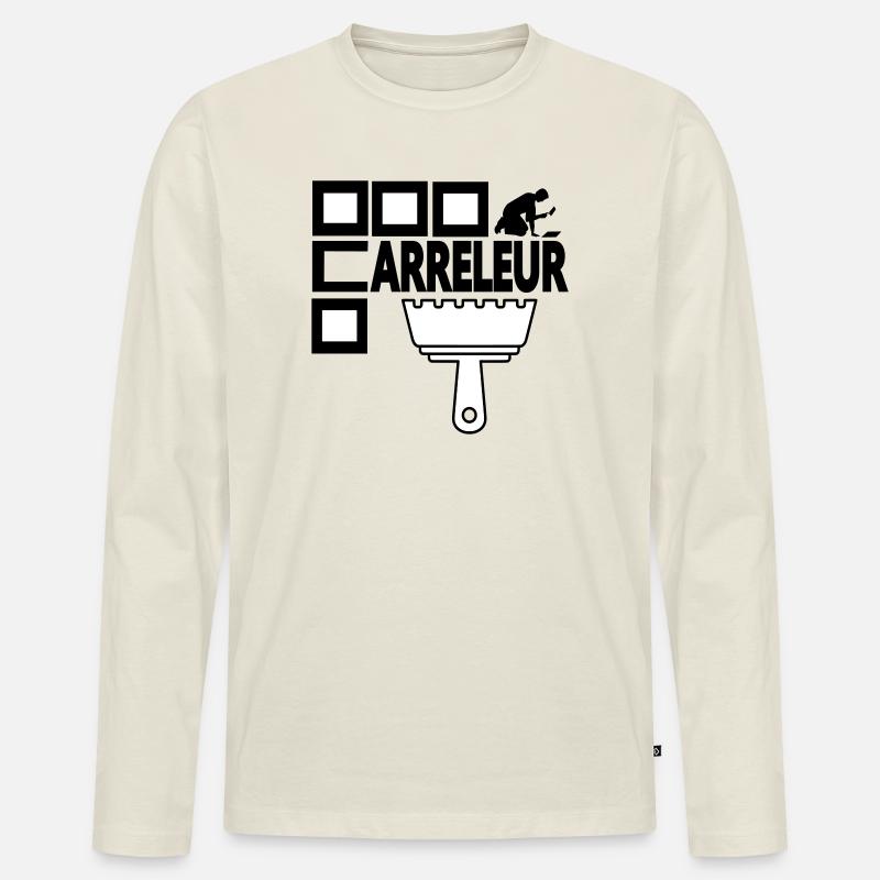 Dachdecker - Männer Premium Bio Langarmshirt - Naturweiß