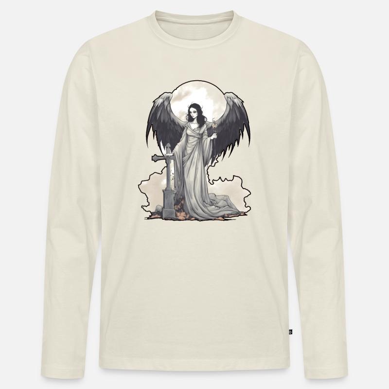 Dark Angel - Männer Premium Bio Langarmshirt - Naturweiß