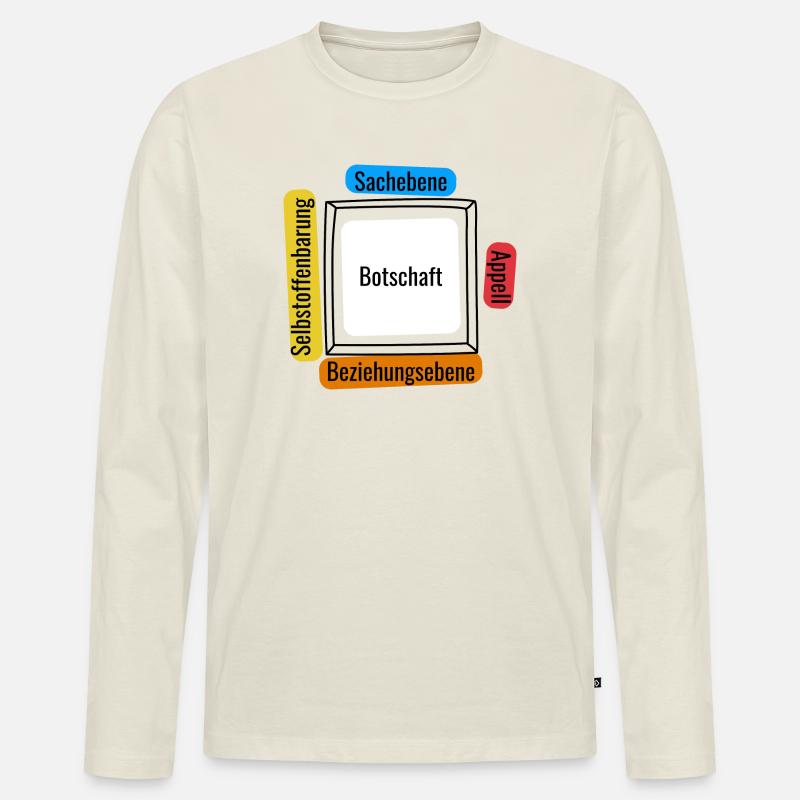 Vier Ohren Modell - Männer Premium Bio Langarmshirt - Naturweiß