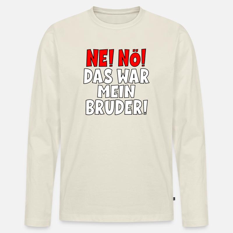 SCHULD BRUDER - Männer Premium Bio Langarmshirt - Naturweiß
