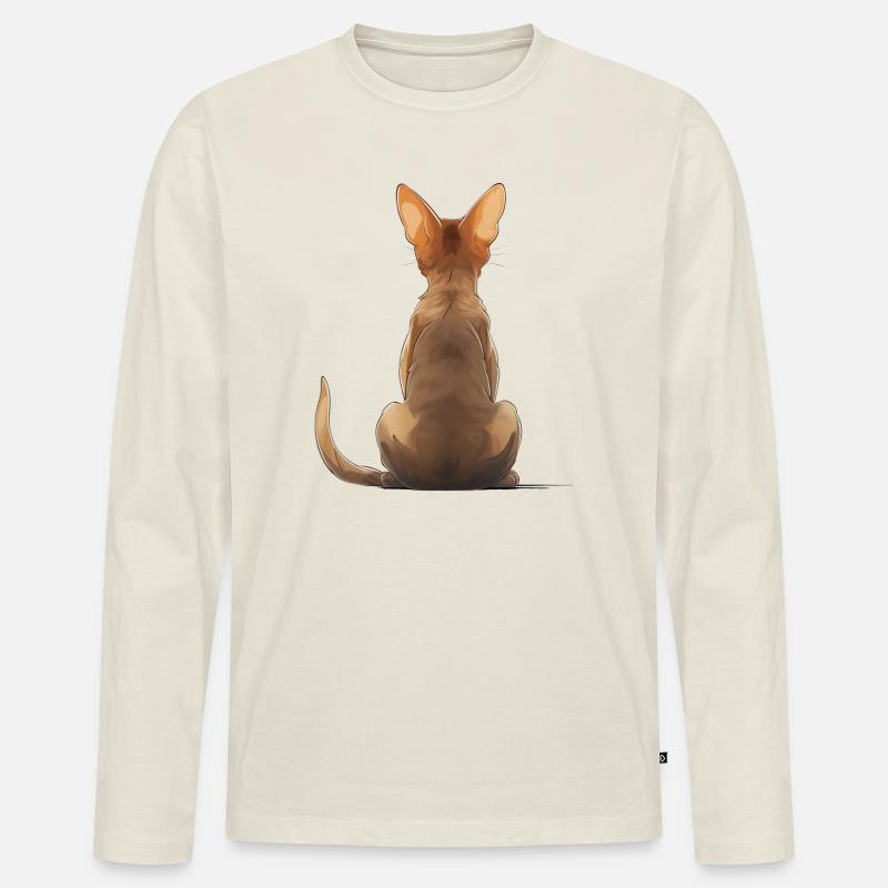Abessinisch - Männer Premium Bio Langarmshirt - Naturweiß