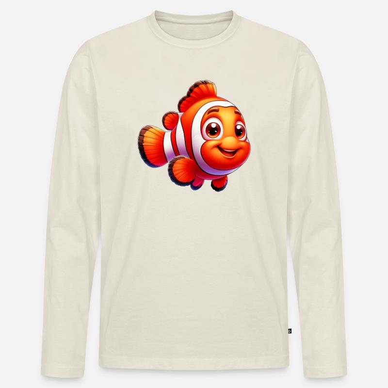 Clownfisch - Männer Premium Bio Langarmshirt - Naturweiß