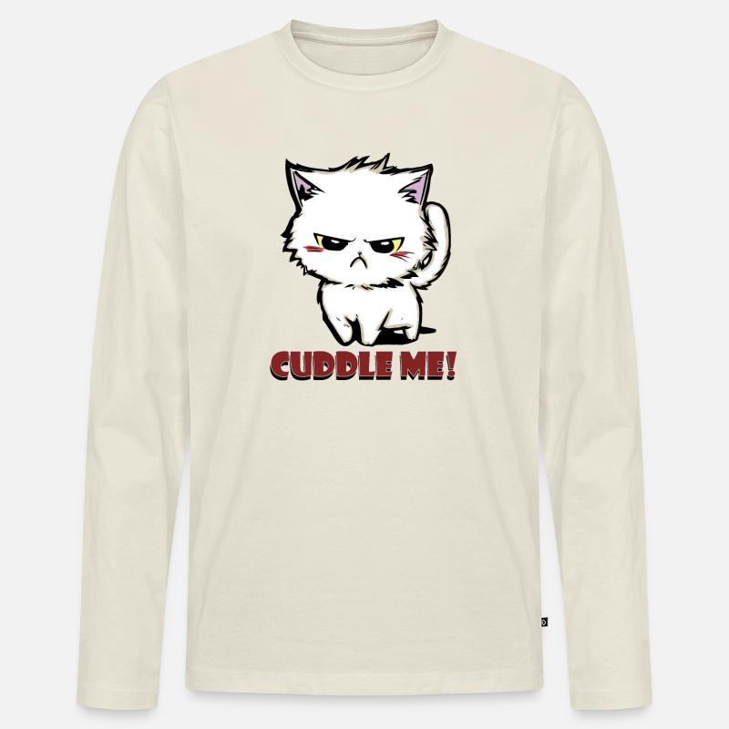 cuddle me2 - Männer Premium Bio Langarmshirt - Naturweiß