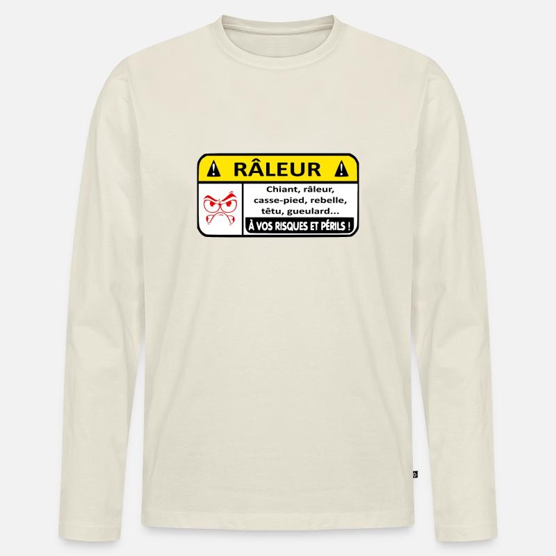 Sich beschwerende Gefahr - Männer Premium Bio Langarmshirt - Naturweiß