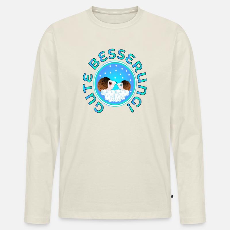 GUTE BESSERUNG PAARE - IGEL - Männer Premium Bio Langarmshirt - Naturweiß