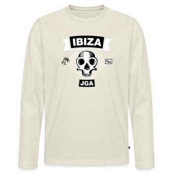 IBIZA Promille - Enterrement de vie de garçon sous les palmiers - T-shirt manches longues Premium bio Homme - blanc cassé - Devant - Nico (187cm)