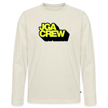 Enterrement de vie de garçon Crew 3D - T-shirt manches longues Premium bio Homme - blanc cassé - Devant - Nico (187cm)