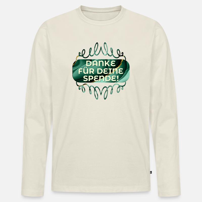 DANKE SPENDE - Männer Premium Bio Langarmshirt - Naturweiß