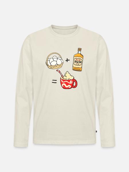 Eierpunsch - Männer Premium Bio Langarmshirt - Naturweiß