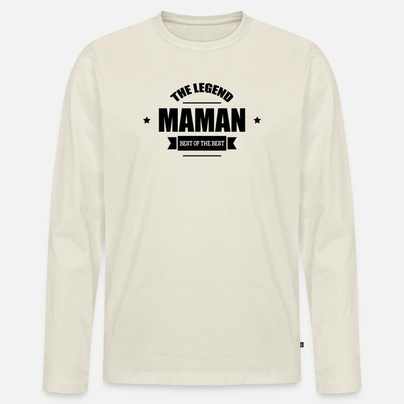 Mama die Legende - Männer Premium Bio Langarmshirt - Naturweiß