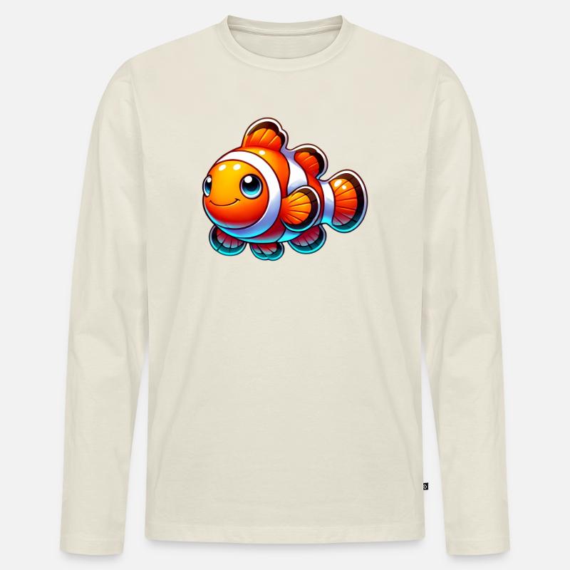 Clownfisch - Männer Premium Bio Langarmshirt - Naturweiß