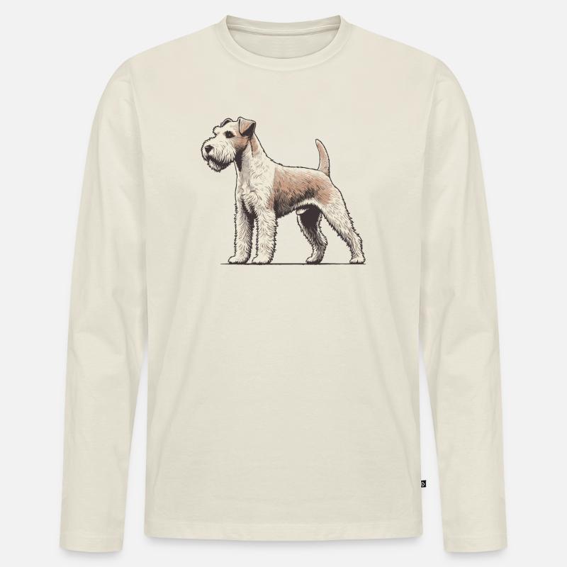 Terrier - Männer Premium Bio Langarmshirt - Naturweiß