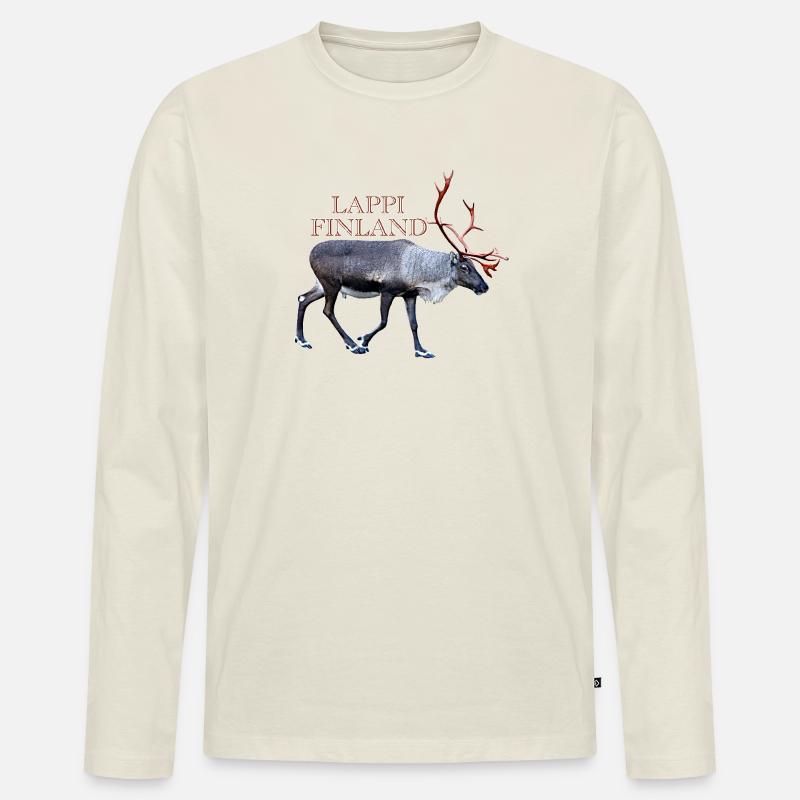 Lappi - Männer Premium Bio Langarmshirt - Naturweiß