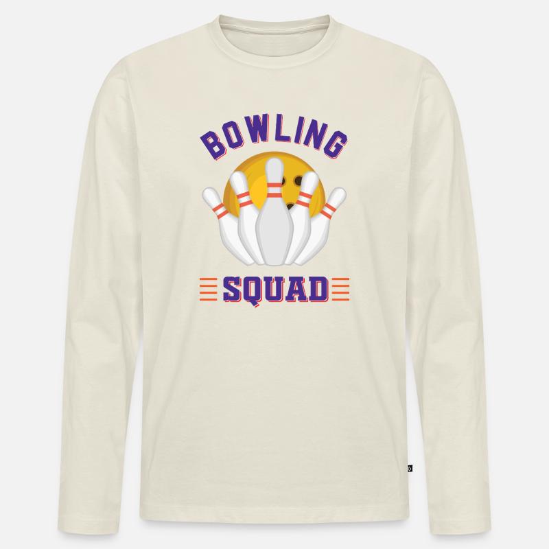Bowling-Mannschaft - Männer Premium Bio Langarmshirt - Naturweiß