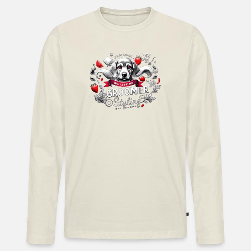 Bellissimo - Männer Premium Bio Langarmshirt - Naturweiß