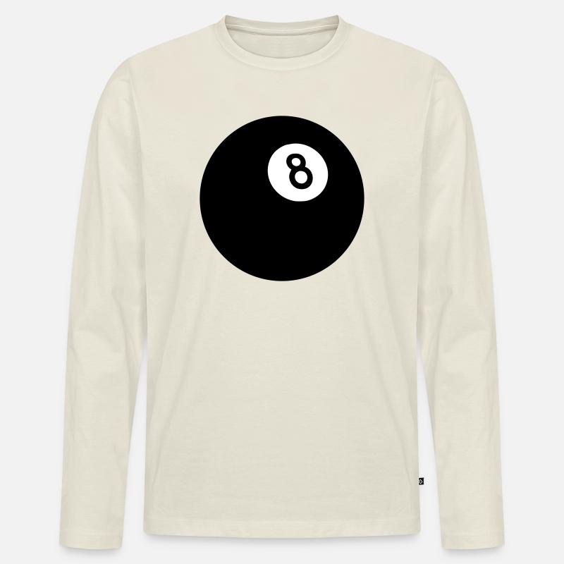 Schwarze Acht - Männer Premium Bio Langarmshirt - Naturweiß