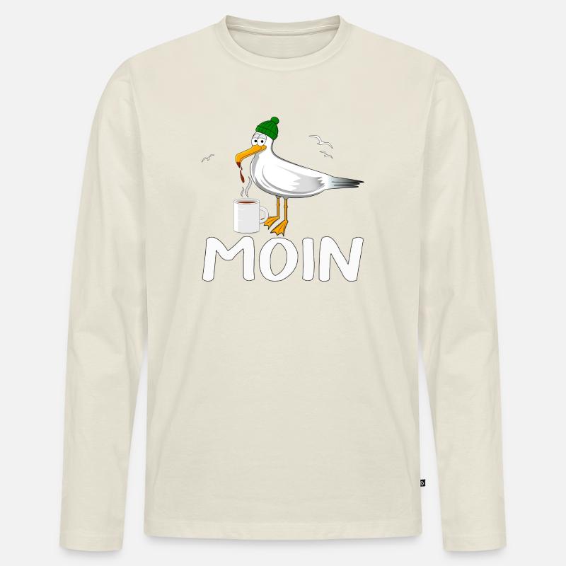 Möve MOIN - Männer Premium Bio Langarmshirt - Naturweiß