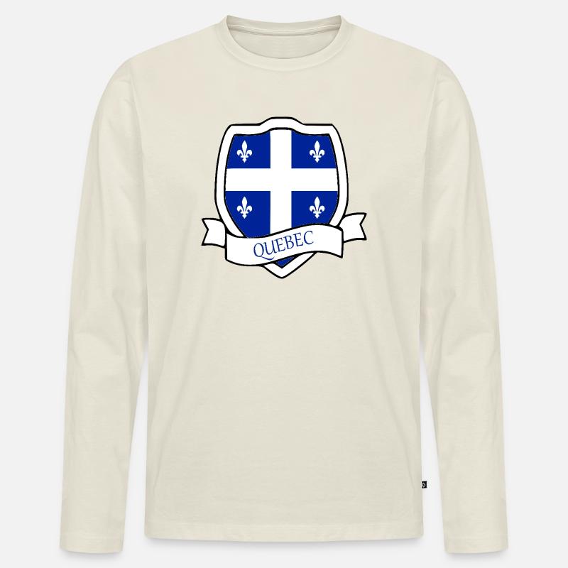 Quebec - Männer Premium Bio Langarmshirt - Naturweiß