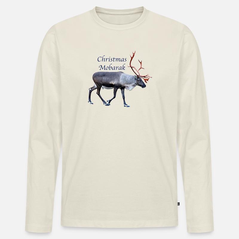 Weihnachten Mobarak - Männer Premium Bio Langarmshirt - Naturweiß